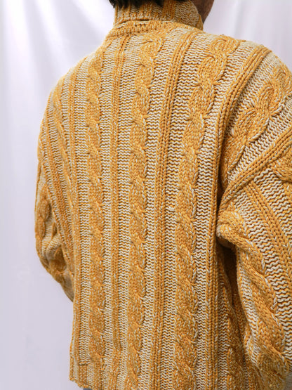 TRICOT COL ROULÉ JAUNE