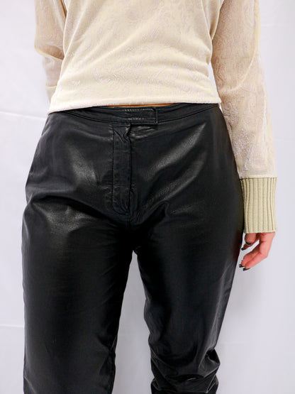 PANTALON EN CUIR NOIR