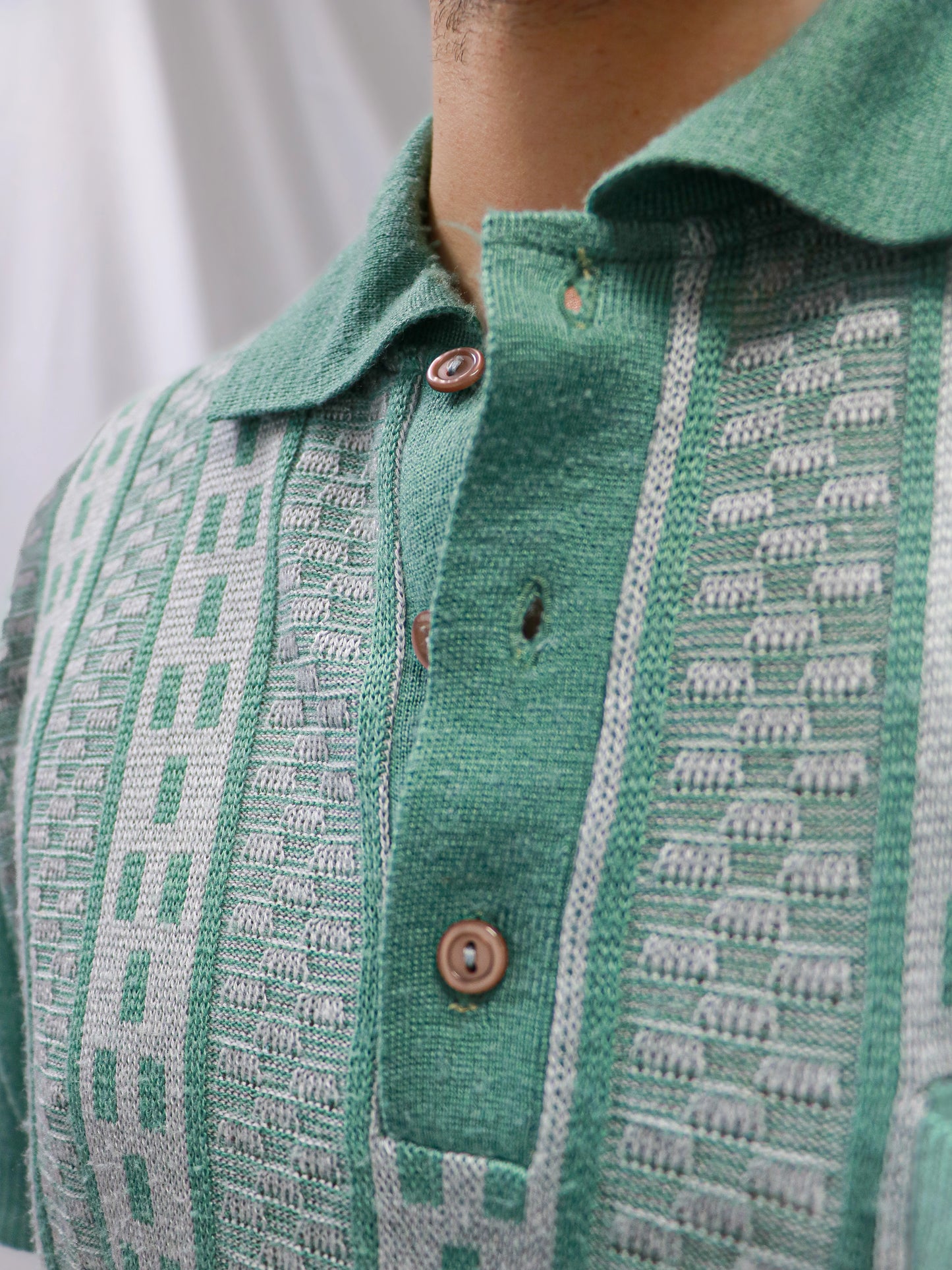 POLO EN MAILLE VERT SAGE