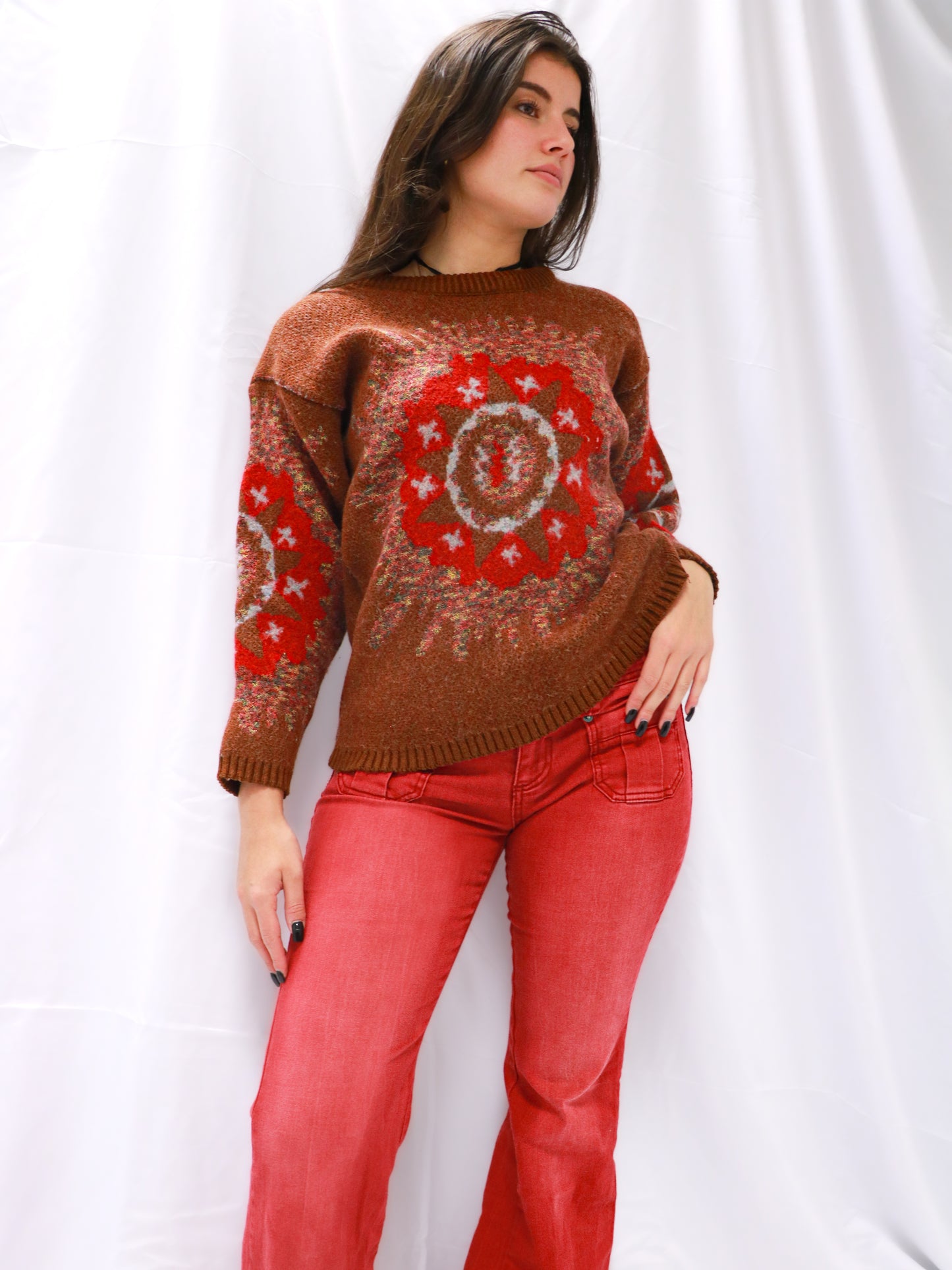 PULL EN LAINE ÉPAISSE MARRON