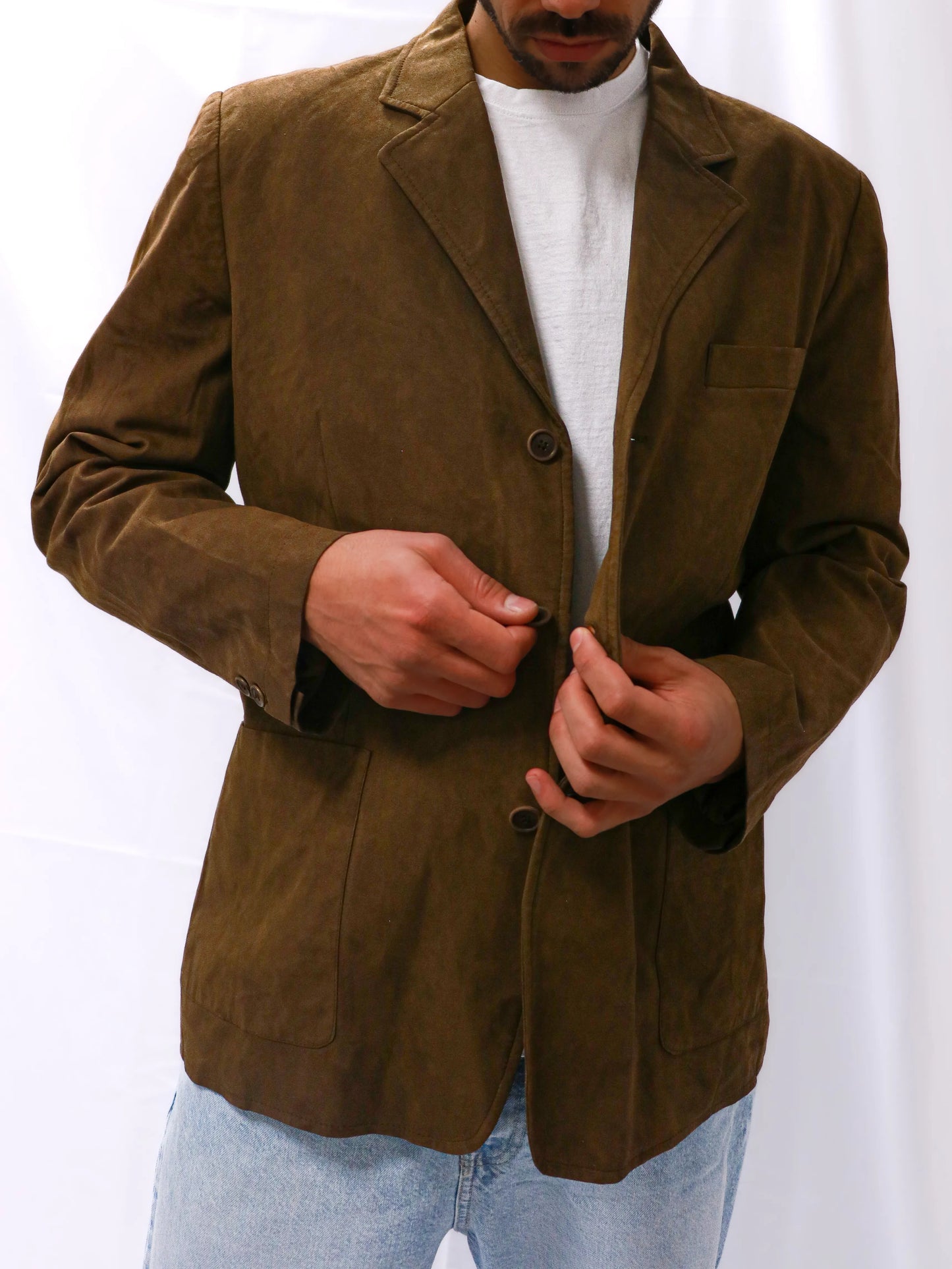 BLAZER EN DAIM MARRON